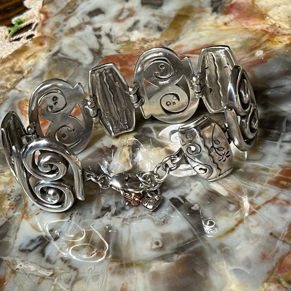 Brighton Silver Wide Panel Etched Bracelet - Picture 2 of 5